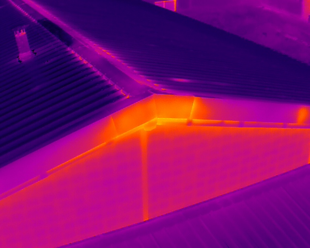 Image thermique infrarouge d'un bâtiment